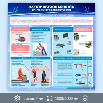 Стенд «Электробезопасность при работе с ручным инструментом» (EB-08-ECONOMY2)